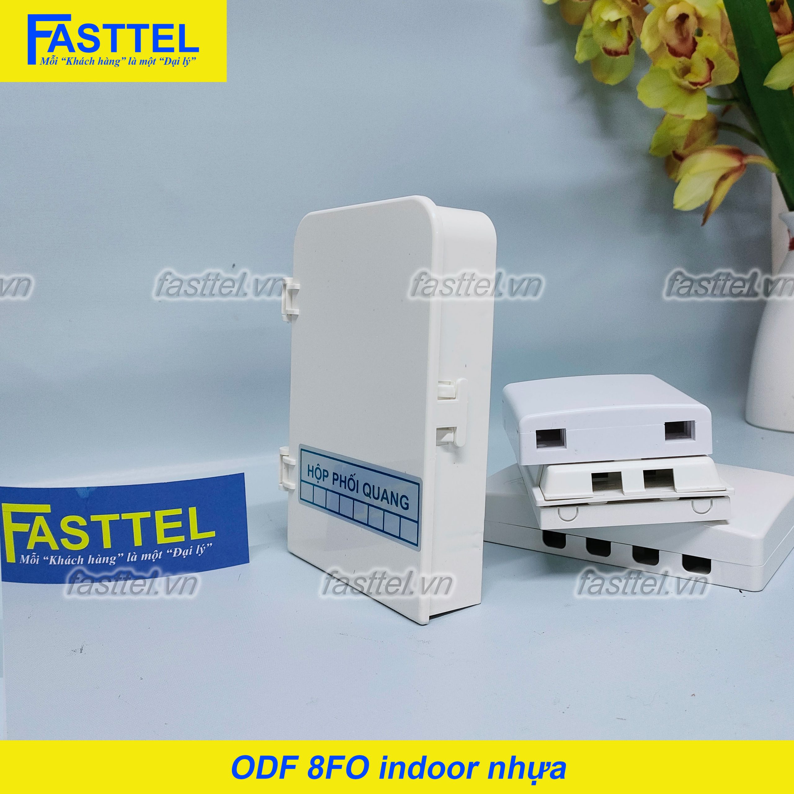 ODF 8FO indoor nhựa full phụ kiện SC/APC