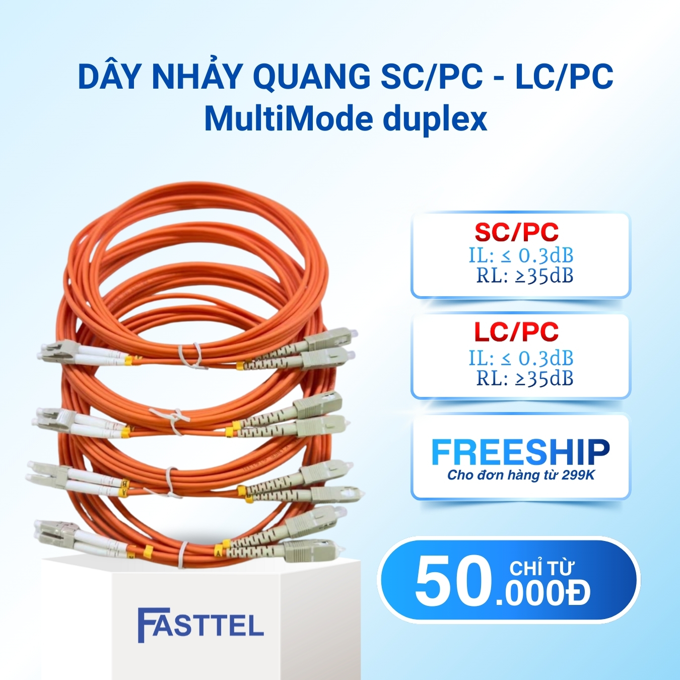 Dây Nhảy Quang SC/PC - LC/PC Multimode OM2